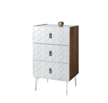 Комод Bogemia Woodline Fa (Белый) (Lakobel/Хром) БМКМ-1