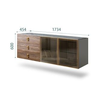 Комод 1.6м Bogemia Fly Wood Fa (Серый) (Novabuk/Золото) БМКМ-4[5]