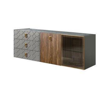 Комод 1.6м Bogemia Fly Wood Fa (Серый) (Novabuk/Золото) БМКМ-4[5][10]