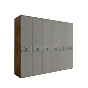 Шкаф 6-ти дв. Bogemia Woodline Fa (Серый/Хром) БМШ2/6(Fa)