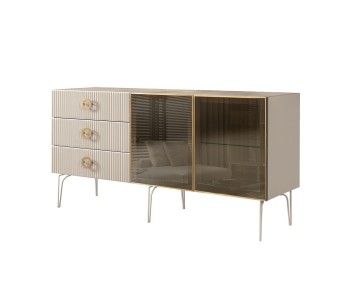 Комод 1.6м Bogemia Fillini (Ваниль) (Novabuk/Золото) БМКМ-4(Fi)[5]