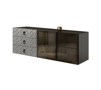 Комод 1.6м Bogemia Fly Farfalle (Серый) (Lakobel/Черный) БМКМ-4[5]