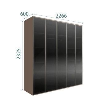 Шкаф 5-ти дв. Bogemia Air (Мокка/Серебро) БМШ2/5(5)