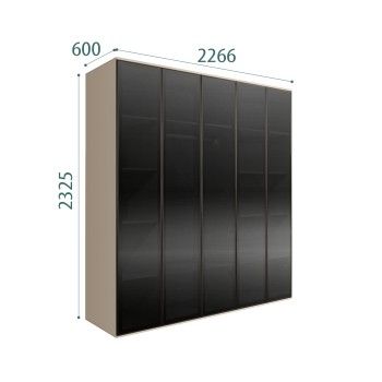 Шкаф 5-ти дв. Bogemia Air (Ваниль/Черный) БМШ2/5(5)