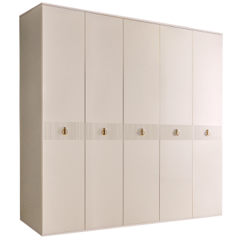 Шкаф 5-ти дверный Римини СОЛО (Бежевый/Золото) РМШ2/5(s)