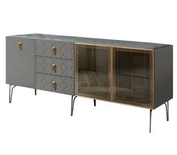 Комод 2.1м Bogemia Farfalle (Серый) (Novabuk/Золото) БМКМ-5(Fa)[5][10]