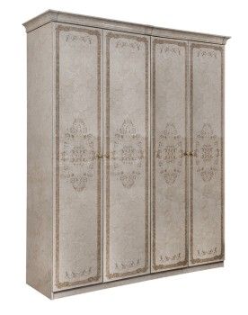 Шкаф Патрисия 4-дверный (2+2) без зеркал крем корень глянец