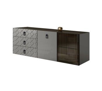 Комод 1.6м Bogemia Fly Farfalle (Серый) (Lakobel/Черный) БМКМ-4[5][10]