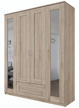 БРИМНЭС / СИРИУС Шкаф ИКЕА / IKEA комбинированный 4 двери и 1 ящик сонома (с 2 зеркалами)