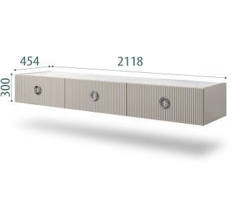 Тумба телевизионная 2.1м Bogemia Fly Fillini (Шелк) (Novabuk/Хром) БМТ-2