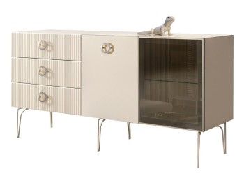 Комод 1.6м Bogemia Fillini (Слоновая кость) (Lakobel/Хром) БМКМ-4(Fi)[5][10]