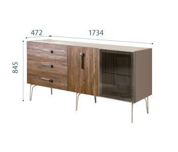 Комод 1.6м Bogemia Wood Wo (Мокка) (Novabuk/Хром) БМКМ-4(Wo)[5][10]