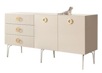 Комод 1.6м Bogemia Fillini (Слоновая кость) (Lakobel/Золото) БМКМ-4(Fi)