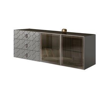 Комод 1.6м Bogemia Fly Farfalle (Серый) (Lakobel/Хром) БМКМ-4[5]