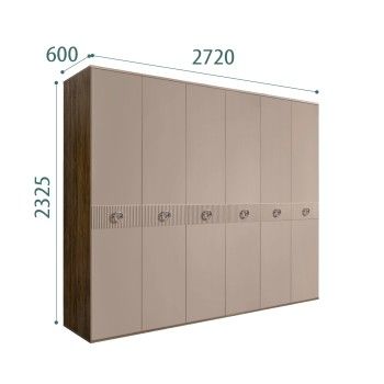 Шкаф 6-ти дв. Bogemia Woodline Fi (Мокка/Хром) БМШ2/6(Fi)