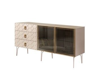 Комод 1.6м Bogemia Farfalle (Ваниль) (Novabuk/Золото) БМКМ-4(Fa)[5]