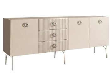 Комод 2.1м Bogemia Fillini (Слоновая кость) (Novabuk/Хром) БМКМ-5(Fi)