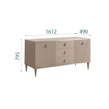 Комод для гостиной 1.6м Римини СОЛО (Мокка/Серебро) РМКМ-4(s)