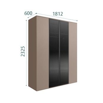 Шкаф 4-х дв. Bogemia Air (Мокка/Черный) БМШ2/4(2)