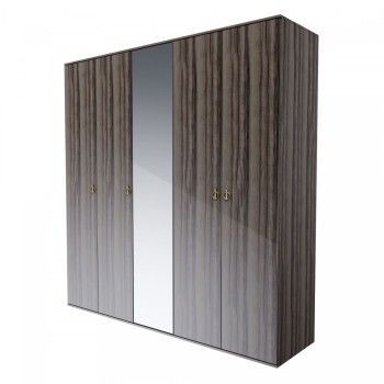 Шкаф 5-ти дверный с зеркалом Римини (Орех империя/Золото) РМШ1/5