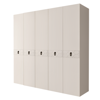 Шкаф 5-ти дв. Bogemia Farfalle (Слоновая кость/Черный) БМШ2/5(Fa)