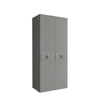 Шкаф 2-х дверный Bogemia Farfalle (Серый/Хром) БМШ2/2(Fa)