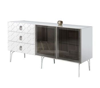 Комод 1.6м Bogemia Farfalle (Белый) (Lakobel/Хром) БМКМ-4(Fa)[5]