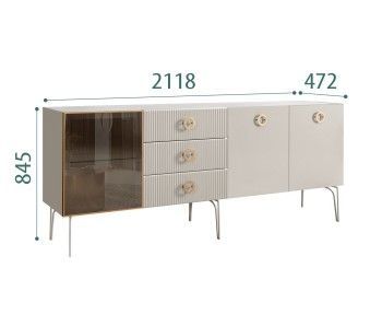 Комод 2.1м Bogemia Fillini (Шелк) (Novabuk/Золото) БМКМ-5(Fi)[4]