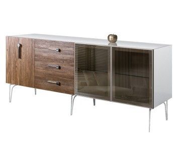 Комод 2.1м Bogemia Wood Wo (Белый) (Lakobel/Хром) БМКМ-5(Wo)[5][10]