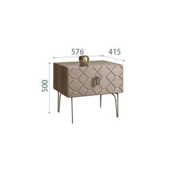 Тумба прикроватная Bogemia Woodline Fa (Мокка) (Lakobel/Хром) БМТП-1