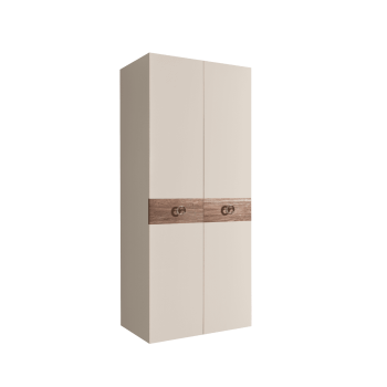 Шкаф 2-х дверный Bogemia Wood Fi (Слоновая кость/Хром) БМШ2/2(Wo)