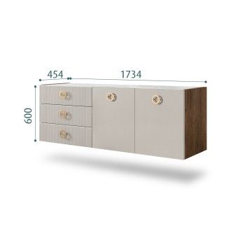 Комод 1.6м Bogemia Woodline Fly Fi (Шелк) (Novabuk/Золото) БМКМ-4