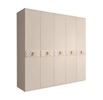 Шкаф 5-ти дв. Bogemia Farfalle (Ваниль/Золото) БМШ2/5(Fa)