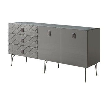 Комод 1.6м Bogemia Farfalle (Серый) (Novabuk/Хром) БМКМ-4(Fa)