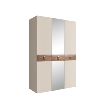 Шкаф 3-х дверный с зеркалом Bogemia Wood Fa (Слоновая кость/Золото) БМШ1/3(Wo)