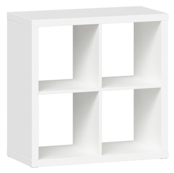 КАЛЛАКС / ФОРА Стеллаж ИКЕА / IKEA 4, квадратной формы с четырьми открытыми ячейками, тамбурат, цвет белый