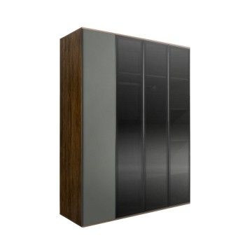 Шкаф 4-х дв. Bogemia Woodline Air (Серый/Черный) БМШ2/4(3)