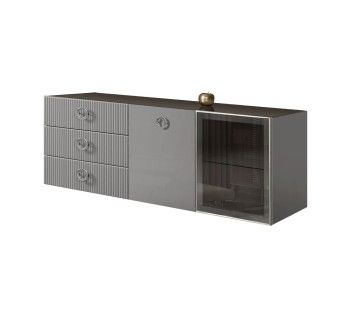 Комод 1.6м Bogemia Fly Fillini (Серый) (Lakobel/Хром) БМКМ-4[5][10]