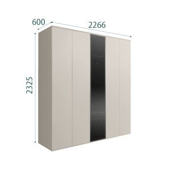 Шкаф 5-ти дв. Bogemia Air (Шелк/Серебро) БМШ2/5(1)