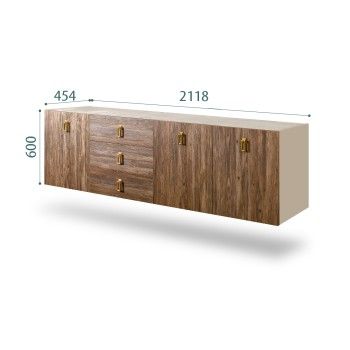 Комод 2.1м Bogemia Fly Wood Fa (Ваниль) (Novabuk/Золото) БМКМ-5