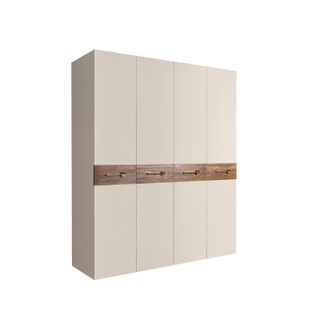 Шкаф 4-х дв. Bogemia Wood Wo (Слоновая кость/Золото) БМШ2/4(Wo)