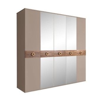 Шкаф 5-ти дв. с зеркалами Bogemia Wood Fi (Мокка/Золото) БМШ1/5(Wo)
