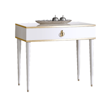 Стол туалетный узкий Римини (Белый/Золото) РМСТ-1[9]