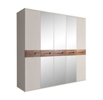 Шкаф 5-ти дв. с зеркалами Bogemia Wood Wo (Шелк/Хром) БМШ1/5(Wo)