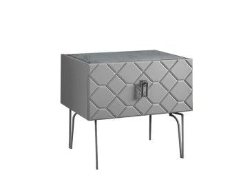 Тумба прикроватная Bogemia Farfalle (Серый) (Novabuk/Хром) БМТП-1(Fa)