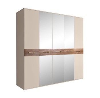 Шкаф 5-ти дв. с зеркалами Bogemia Wood Wo (Ваниль/Золото) БМШ1/5(Wo)