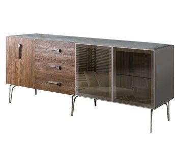 Комод 2.1м Bogemia Wood Wo (Серый) (Novabuk/Хром) БМКМ-5(Wo)[5][10]