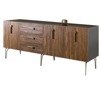 Комод 2.1м Bogemia Wood Wo (Серый) (Lakobel/Хром) БМКМ-5(Wo)