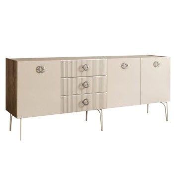 Комод 2.1м Bogemia Woodline Fi (Слоновая кость) (Novabuk/Хром) БМКМ-5