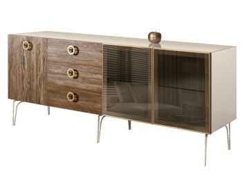 Комод 2.1м Bogemia Wood Fi (Слоновая кость) (Lakobel/Золото) БМКМ-5(Wo)[5][10]